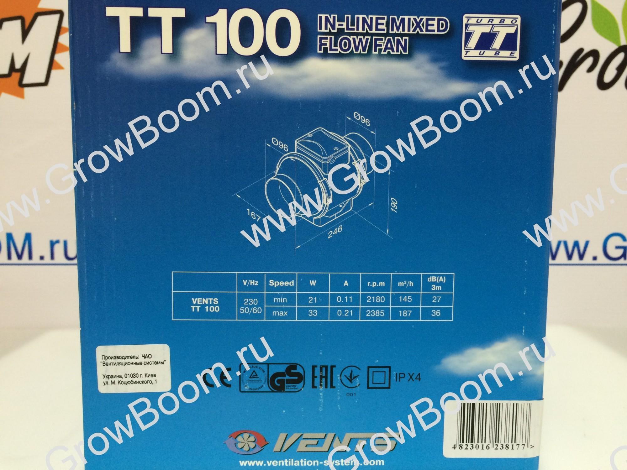 Вентилятор канальный Вентс ТТ 100